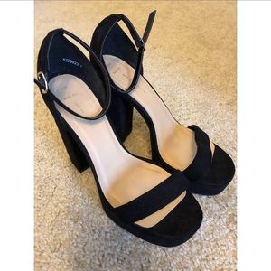 MOVING SALE Black ankle strap high heels